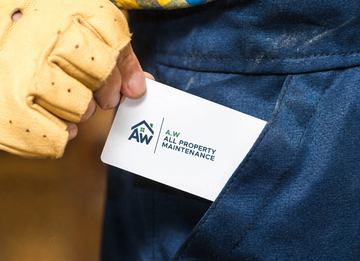 A.W All Property Maintenance business card